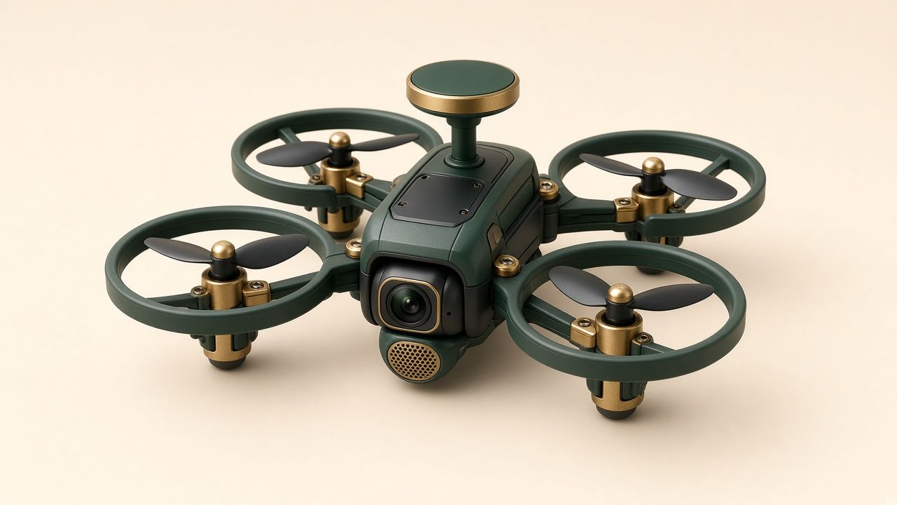 Stage 1 companion: a small ducted camera drone that streams video back.