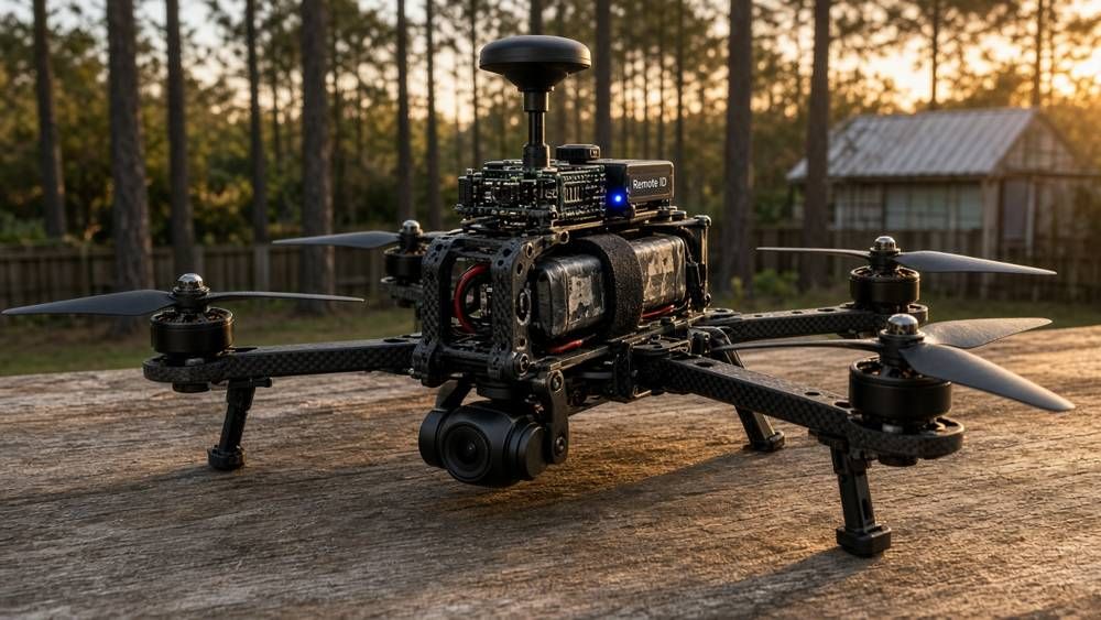 7-inch GPS drone with quick-swap bottom battery (XT60/XT90).